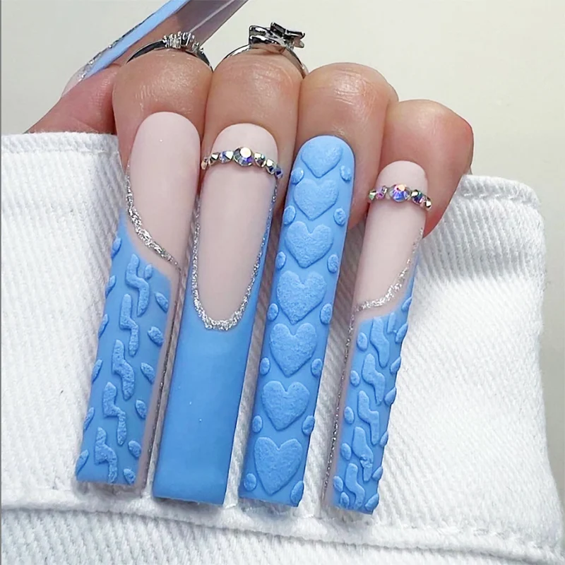 Künstlerisches Texturiertes Stiletto Nagelkunst Set Karnz