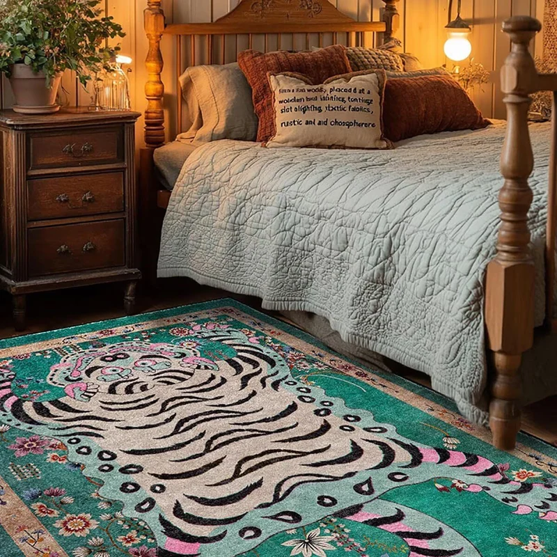 Künstlerischer Tigerprint Teppich Karnz