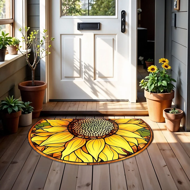 Buntglas Sonnenblume Willkommen Matte Karnz