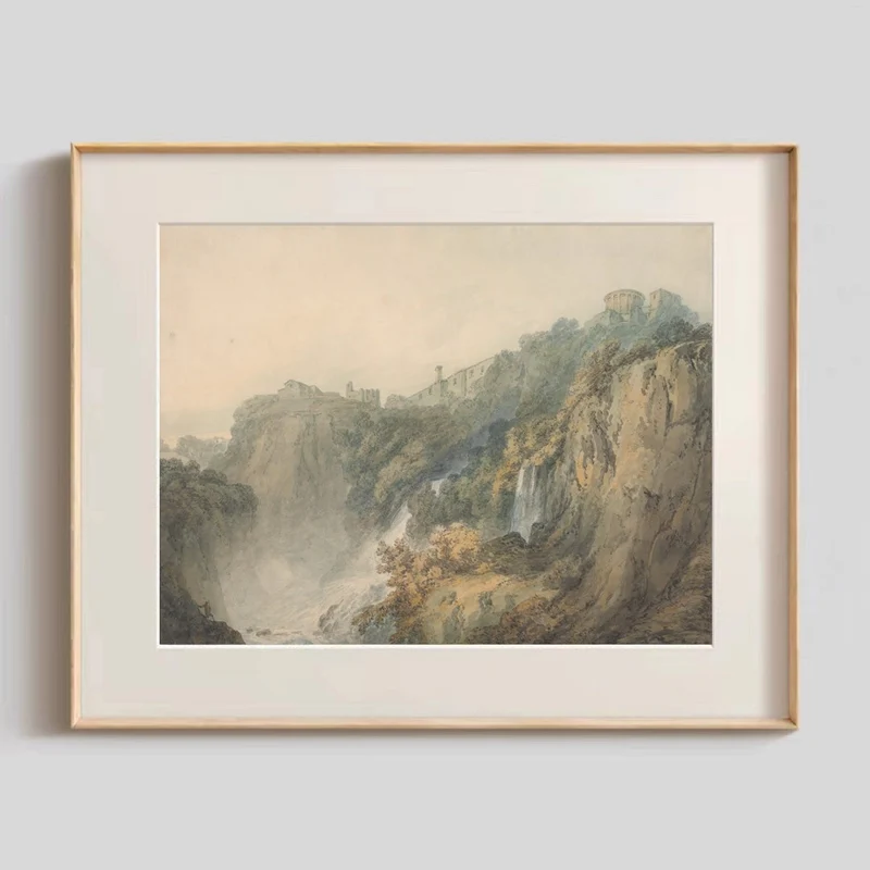 Rahmenbild malerisches Wasserfallkunstwerk