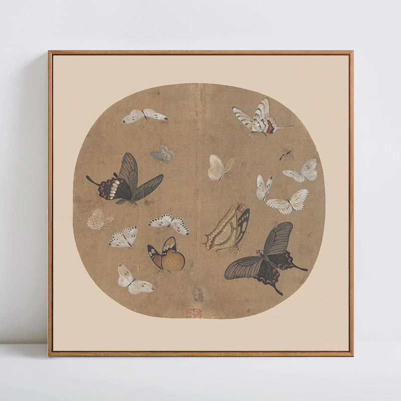 Gerahmter Schmetterlings-Kunstdruck