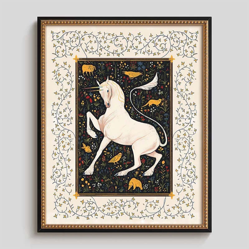 Künstlerisch dekorierte Einhorn Wandkunst