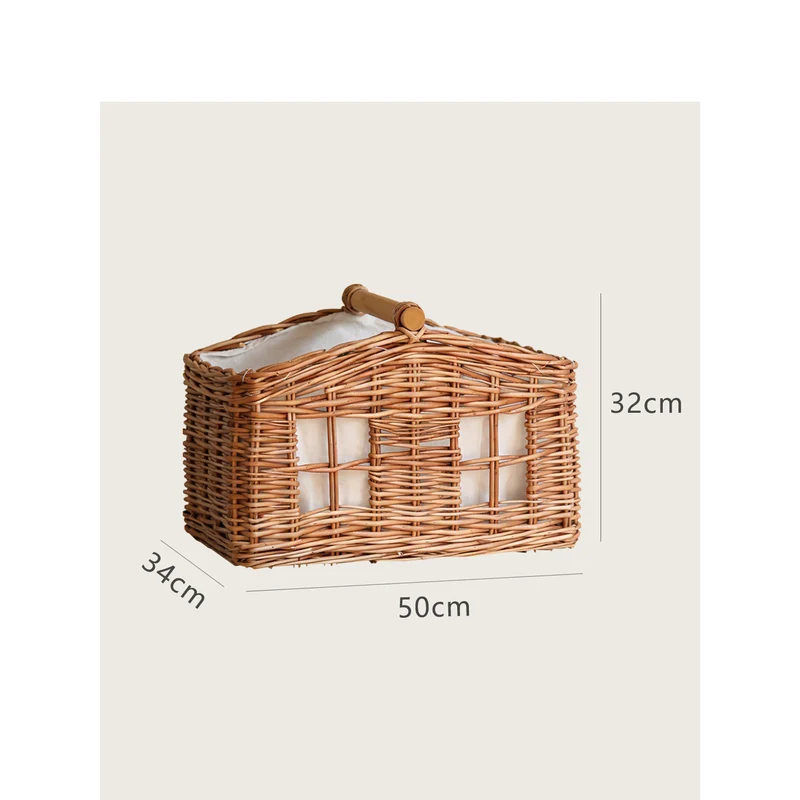 Großer Aufbewahrungskorb mit Holzgriff Karnz