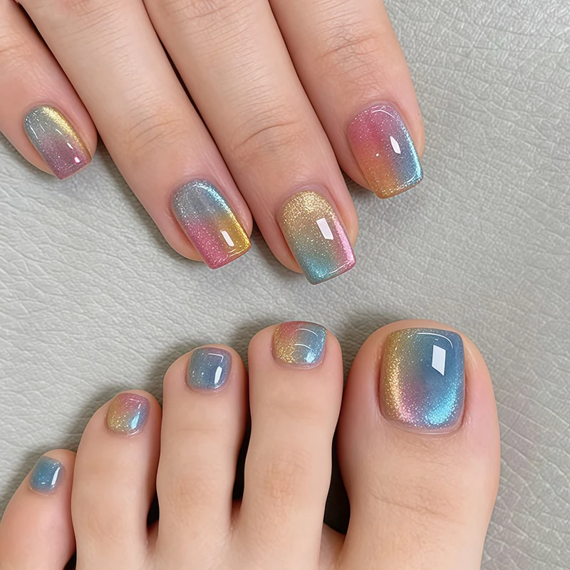 Kunstnagel Set mit schimmerndem Ombre-Effekt Karnz