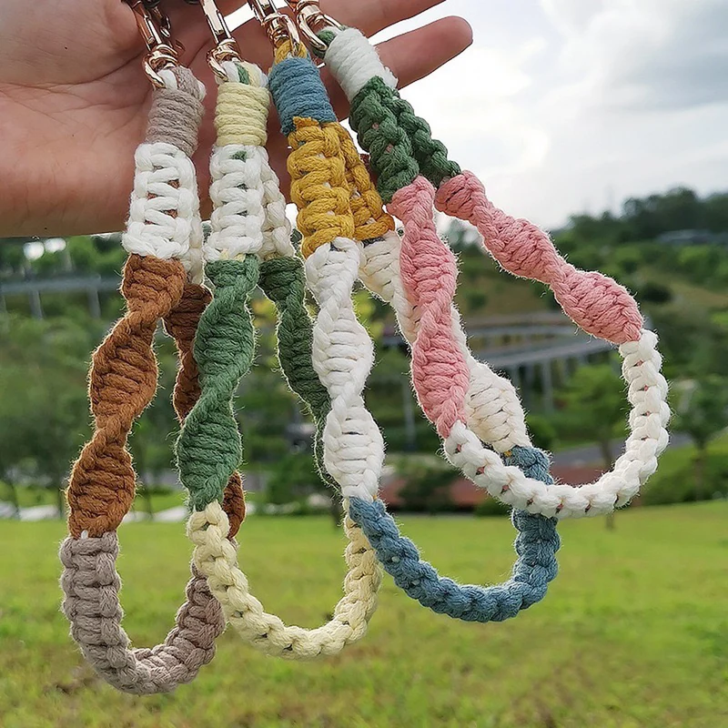 Texturiertes Macramee-Schlüsselanhänger-Halter Karnz