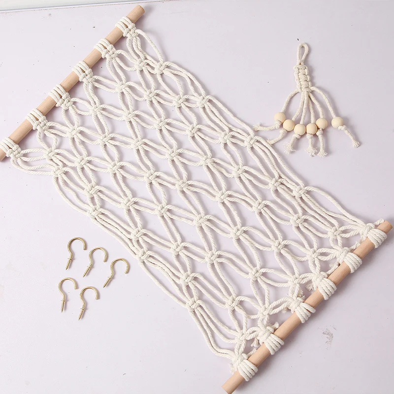 Macrame Wandhängendes Speicherorganisator Karnz