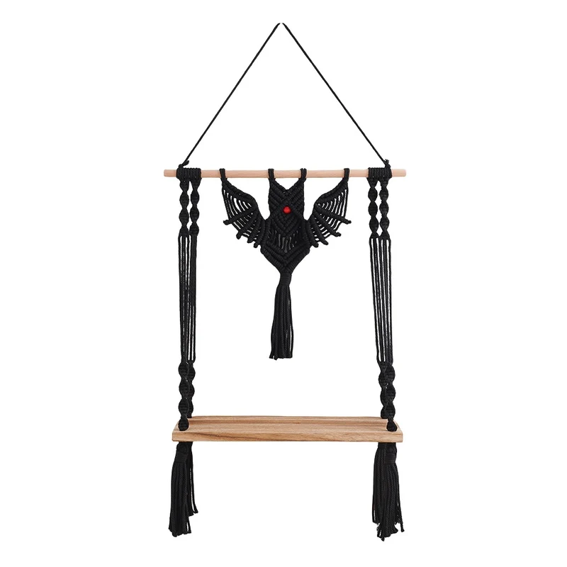 Macramé Wandregal mit bohemian Design Karnz