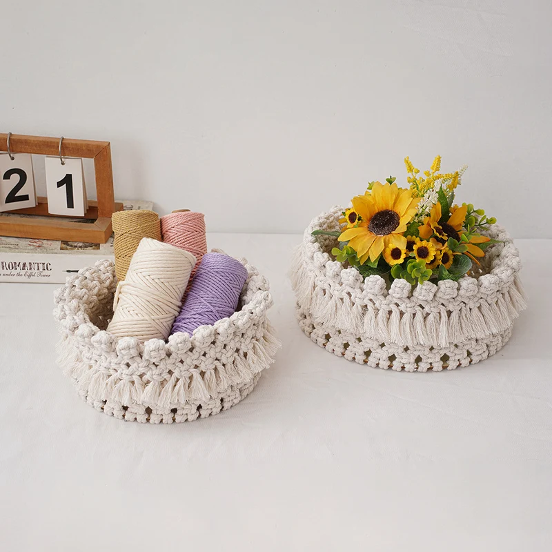 Dekorative Macramé Aufbewahrungskorb Karnz