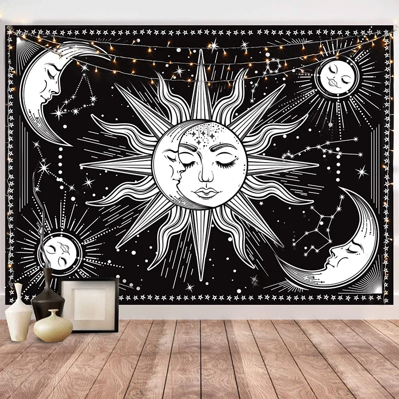 Himmlischer Sonnen- und Mond-Wandteppich