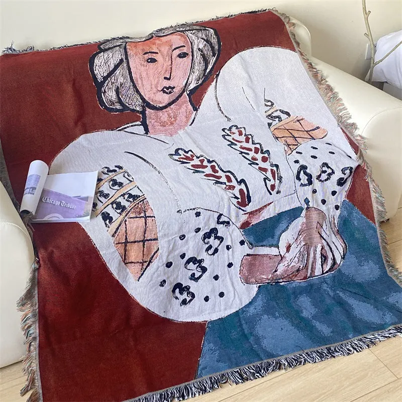 Künstlerisch handgewebte Wohndecke