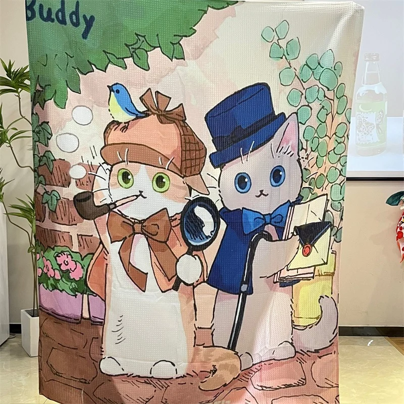 Künstlerisches Katzenmotiv Wandteppichdecke