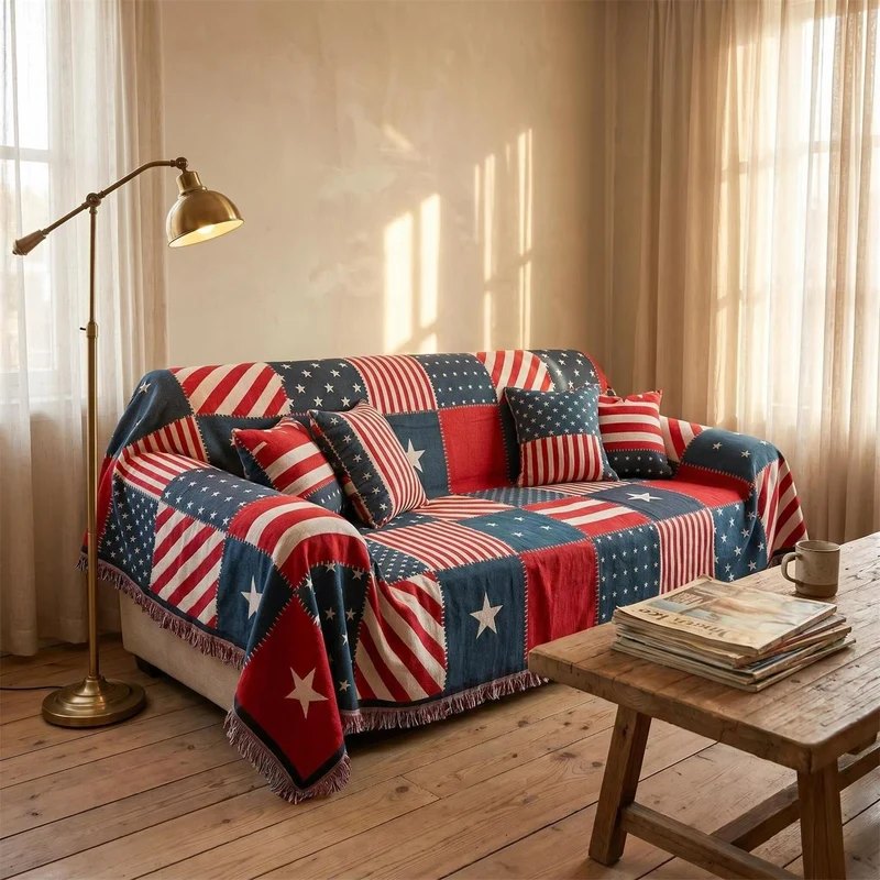 Americana gemusterter Sofabezug