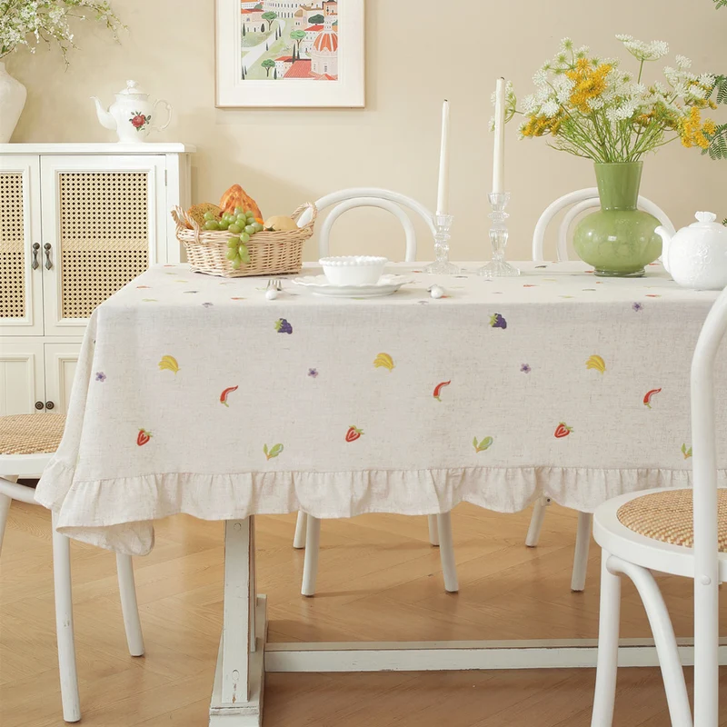 Bestickte Obstdesign Tischdecke