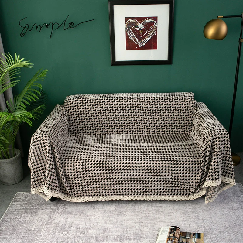 Elegante Hahnentritt Sofa Bezug