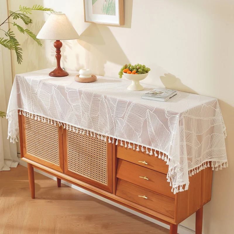 Dekoratives Blattmuster Tischdecke