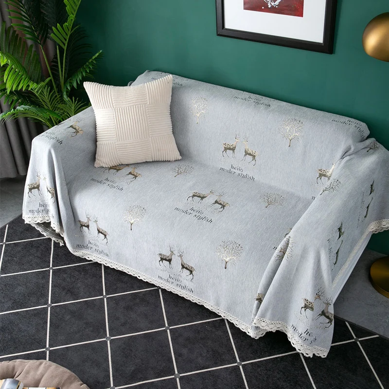 Dekorativer gestrickter Sofawurfteppich