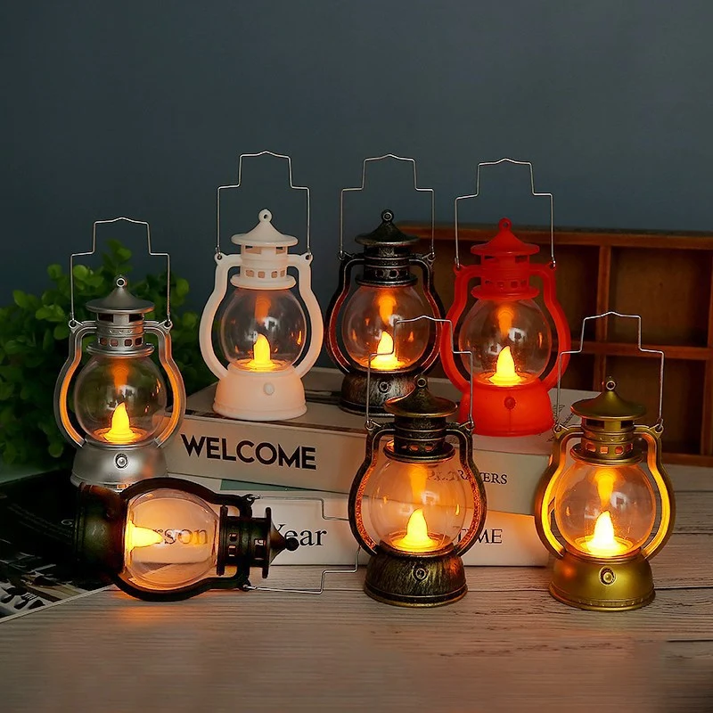 Vintage-Style LED Flameless Glaslaterne Kerzenlichter mit flackernder Flamme und tragbarem Griff Karnz