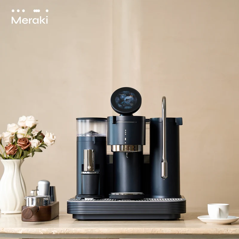 Meraki Siebträgermaschine - Espressomaschine Dualboiler mit PID Rotationspumpe und Timemore Mühle