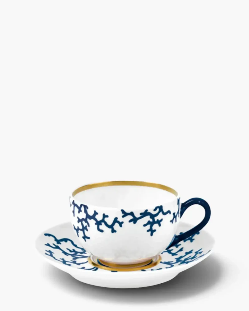 Raynaud Cristobal tea cup with saucer in Limoges porcelain