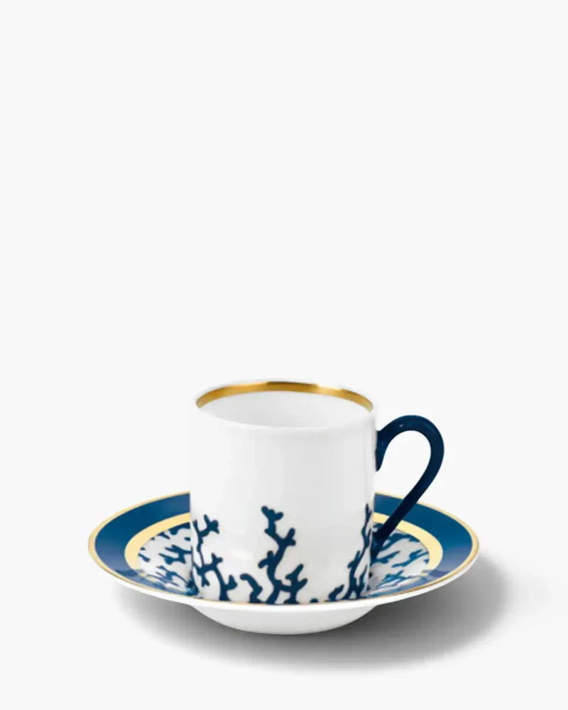 Raynaud Cristobal coffee cup with saucer in Limoges porcelain