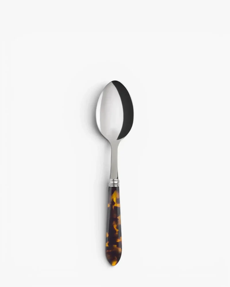 Sabre Paris Tortoise stainless steel dessert spoon with acrylic handle