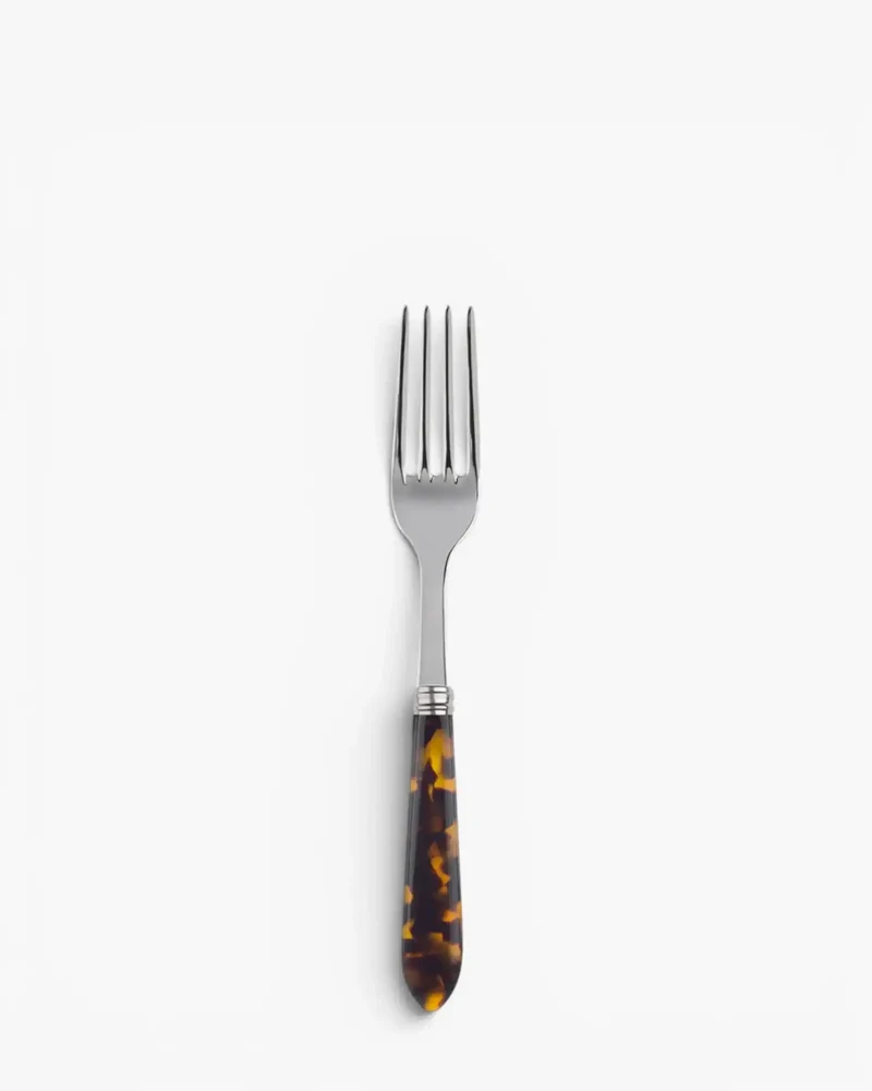 Sabre Paris Tortoise stainless steel dessert fork with acrylic handle