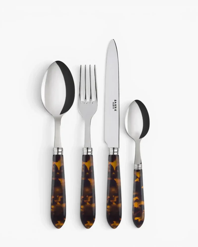 Sabre Paris Tortoise 24-piece stainless steel cutlery set with acrylic handles