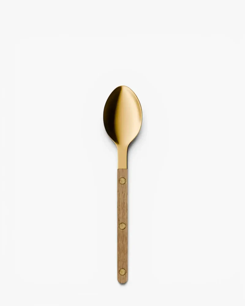 Sabre Paris Bistrot Teak stainless steel dessert spoon with wood handle