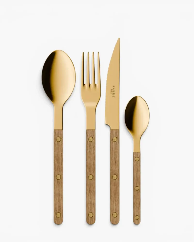 Sabre Paris Bistrot Teak 24-piece stainless steel cutlery set with wood handles