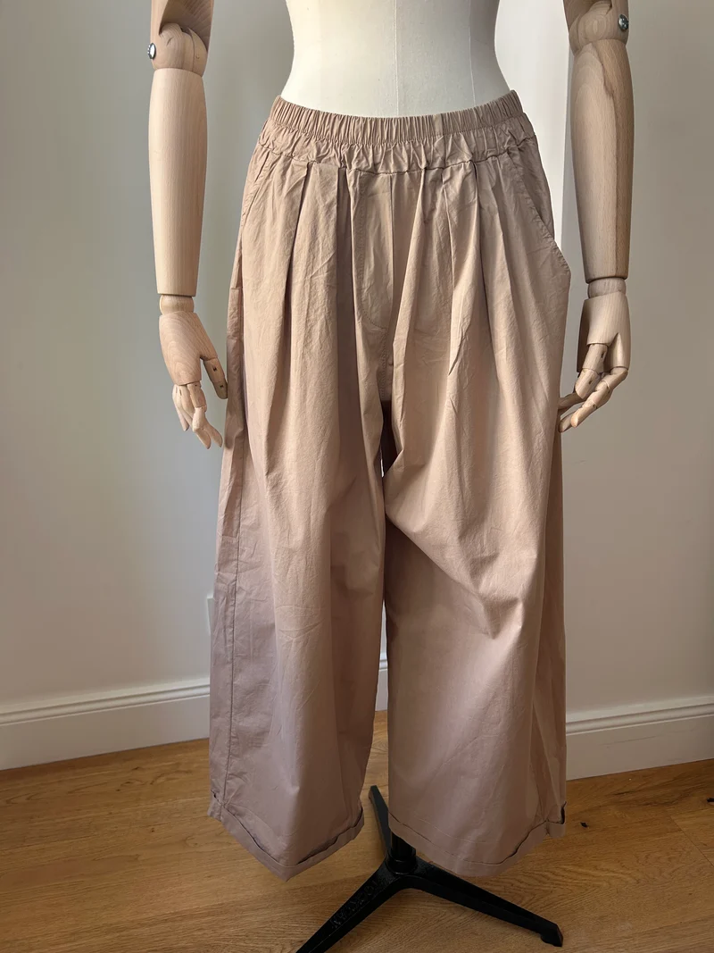 Leichte Culotte Palazzo-Hose - beige