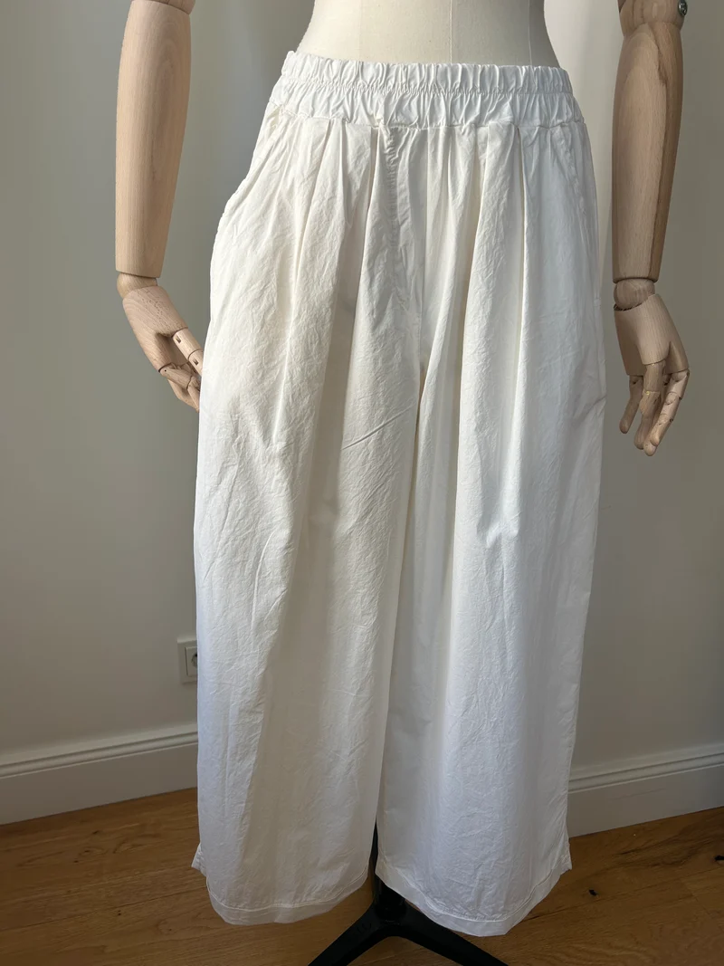 Leichte Culotte Palazzo-Hose - creme