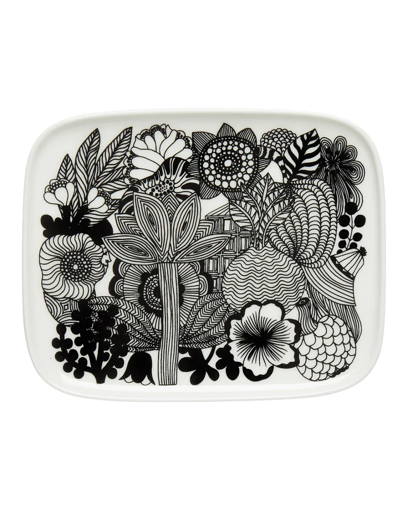 Teller Oiva / Siirtolapuutarha - Schwarz / Weiß (15x12 cm)