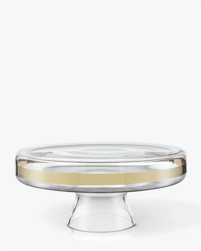 Ivv Avenue Gold glass cake stand with gold band