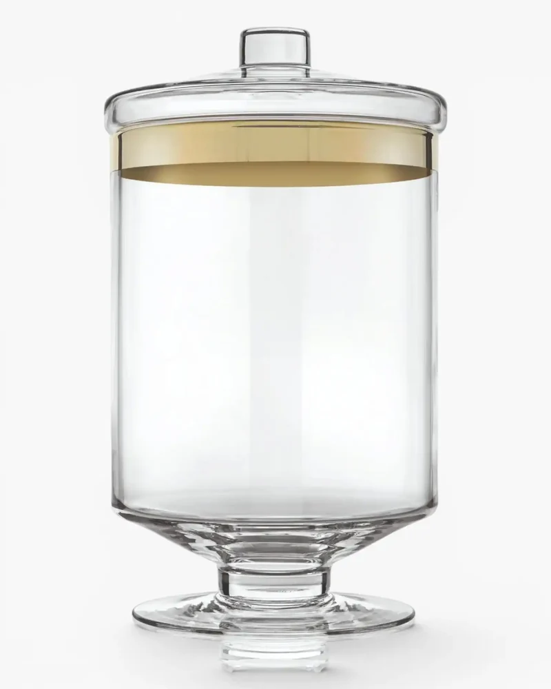 Ivv Avenue Gold glass jar with gold band and lid