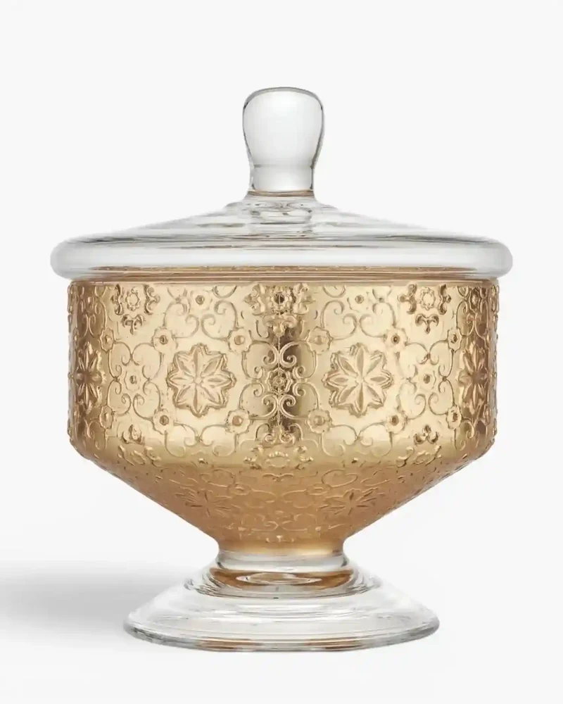 Ivv Arabesque glass chocolates holder with gold leaf decoration