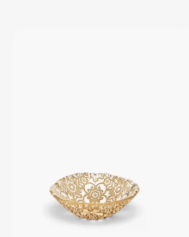 Ivv Arabesque glass bowl with gold leaf decoration