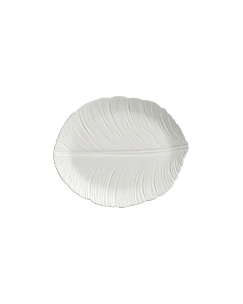 Kuchenteller PURE LEAF - Weiß (18 x 22 cm)
