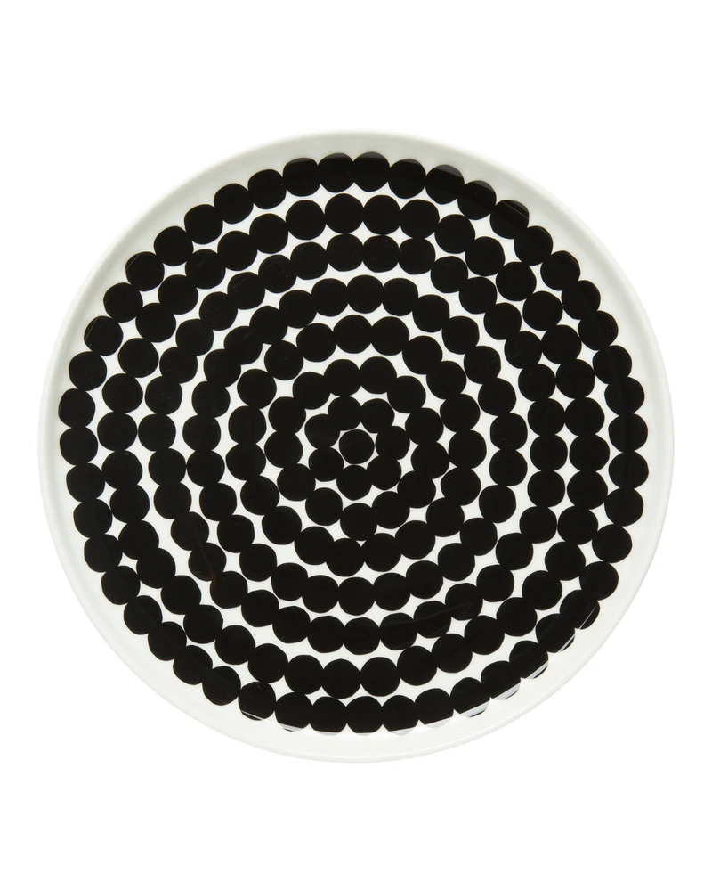 Teller Oiva / Siirtolapuutarha - Schwarz / Weiß (Ø 20 cm)
