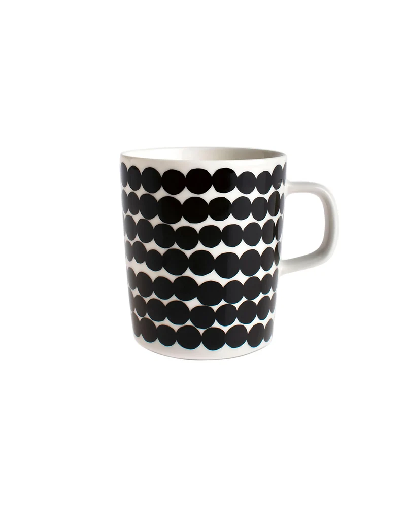 Kaffeetasse Oiva/Räsymatto - Schwarz / Weiß (250 ml)