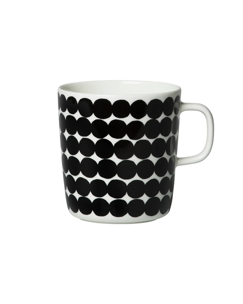 Große Tasse Oiva / Siirtolapuutarha - Schwarz / Weiß (400 ml)