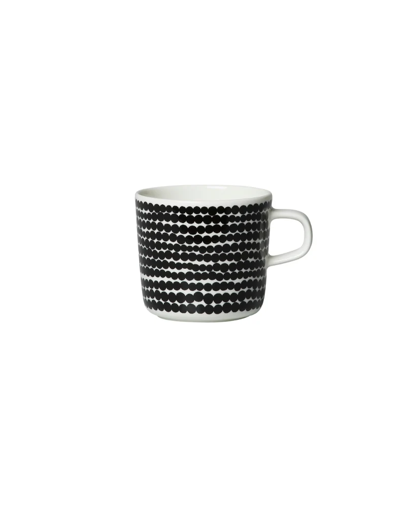 Kaffeetasse Oiva / Siirtolapuutarha - Schwarz / Weiß (200 ml)