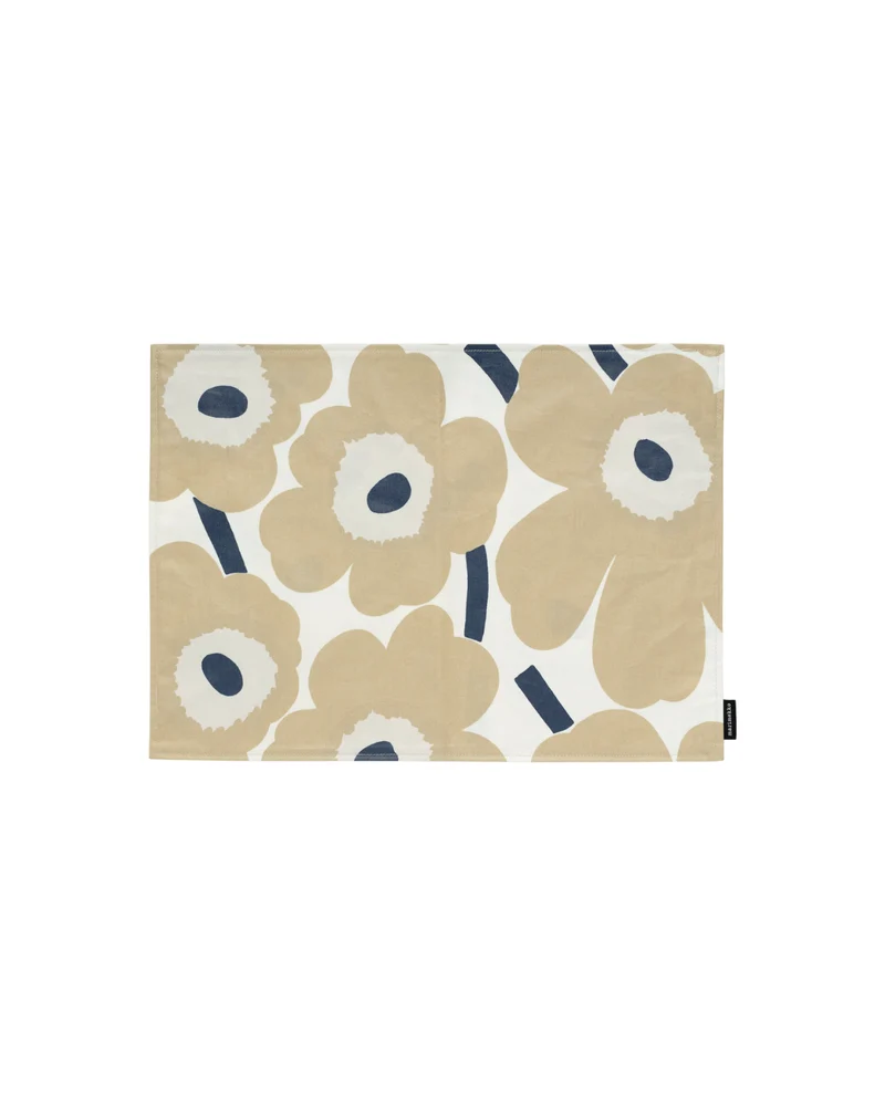 Tischset Pieni Unikko - Weiß / Beige / Dunkelblau