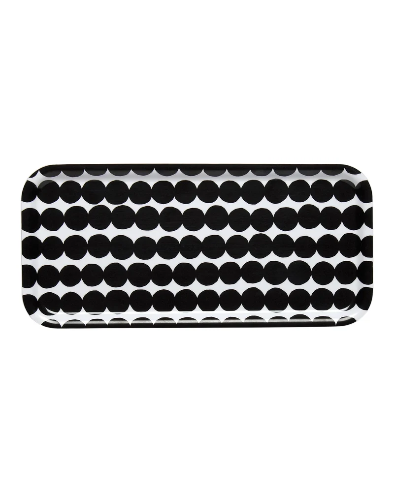 Tablett Räsymatto - Schwarz / Weiß (15x32 cm)