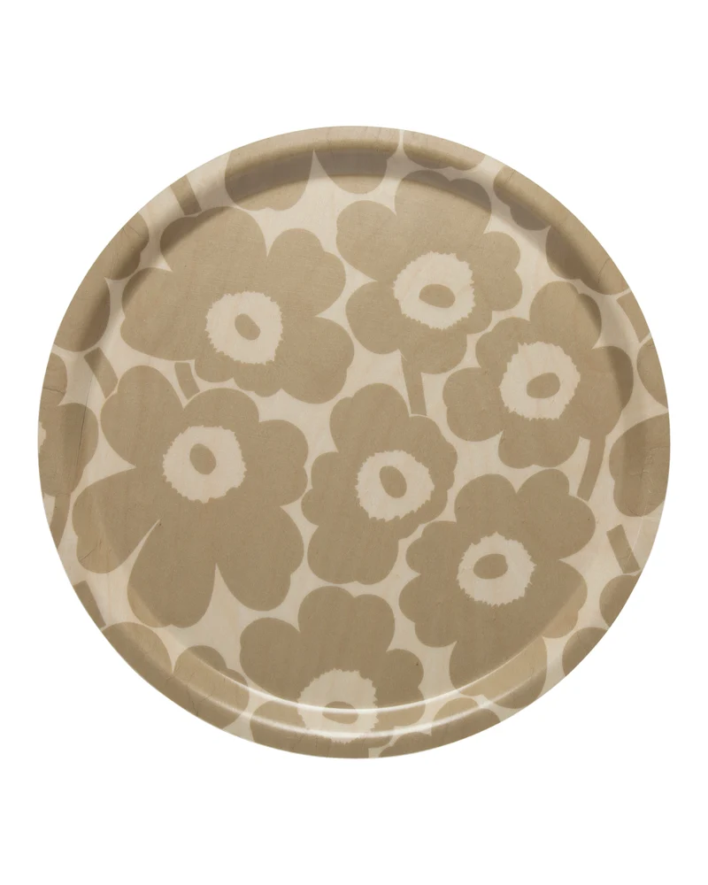 Tablett Mini UNIKKO - Hellbraun / Beige (Ø 31 cm)