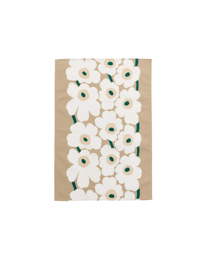 Geschirrtuch UNIKKO - Sand / Smaragd