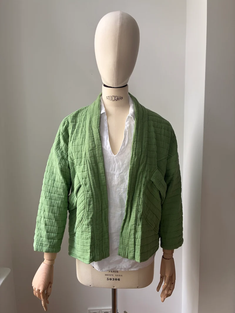 Kimono-Jacke - moosgrün