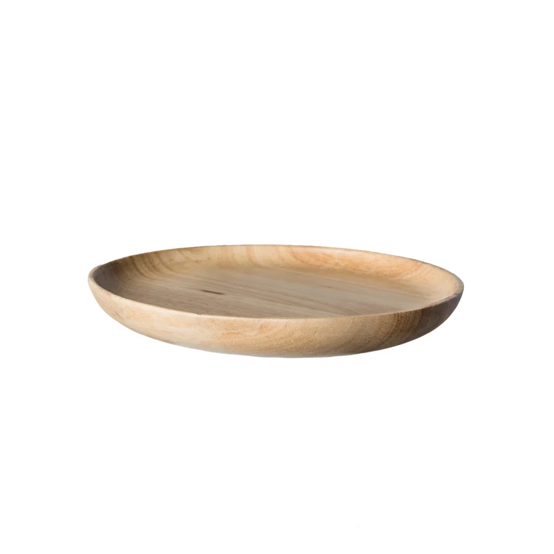 Rundes Holztablett aus hellem Holz (Ø 16,5 cm)