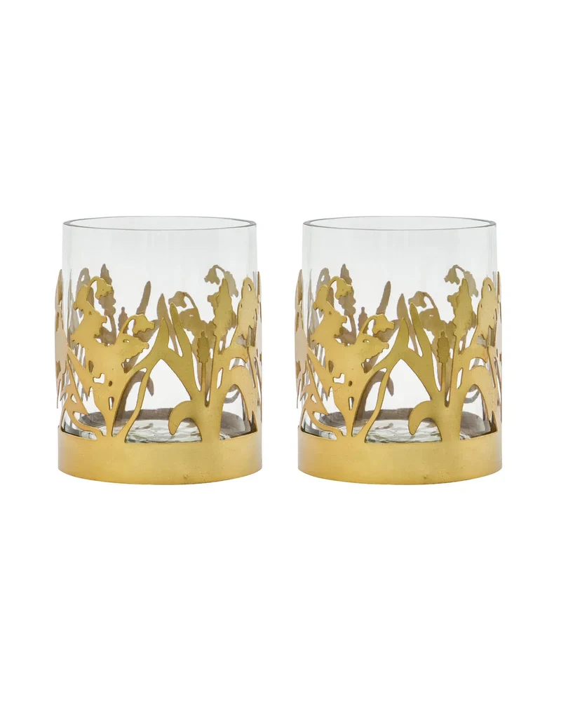 Teelichthalter Lily 2er-Set – Messing