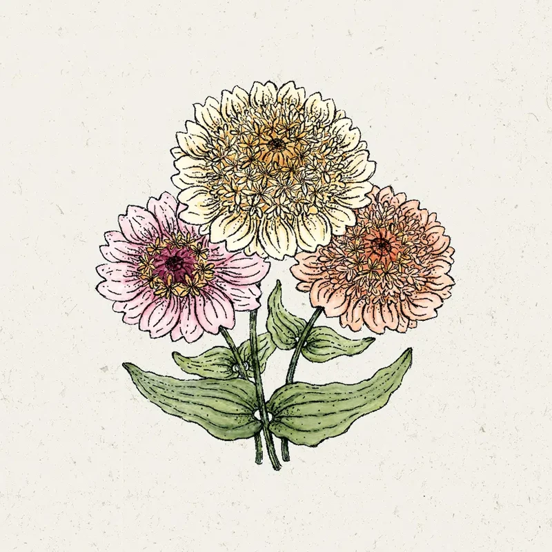 Blumensamen - Zinnia elegans 'Cresto! Peaches & Cream' (Zinnie)