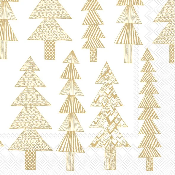 Marimekko Papierservietten - KUUSIKOSSA - white gold